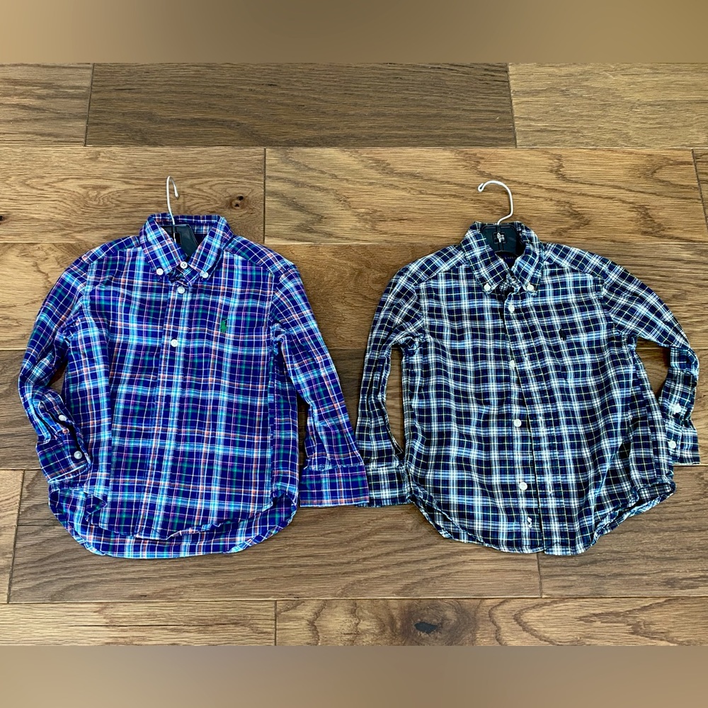 Boys long sleeve button down Ralph Lauren shirts, 2T